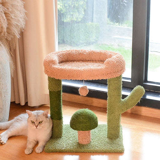 Double-Level Mushroom Cactus Cat Tree