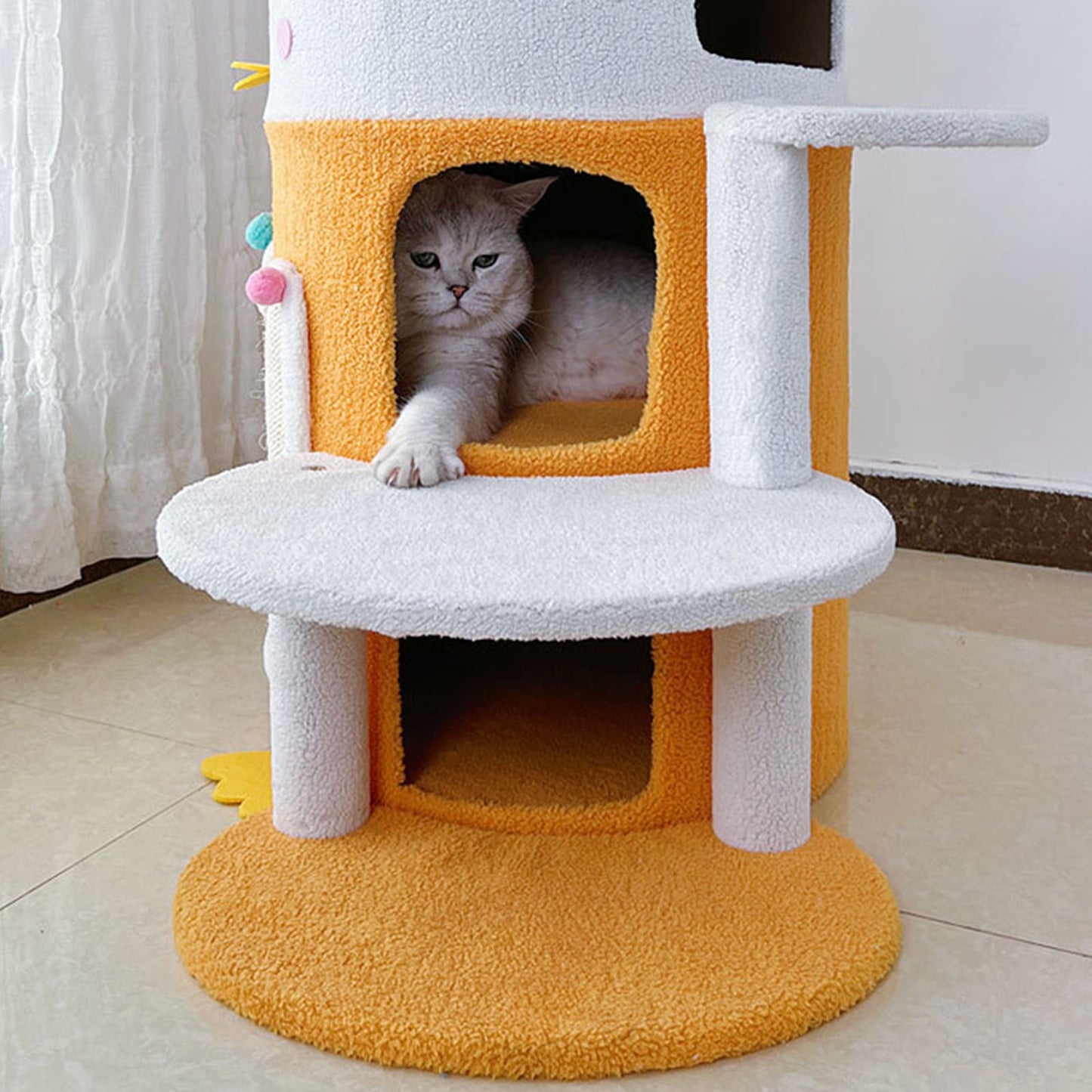 Sisal Cat Scratching Barrel with Cat Tunnel Climbing Frame