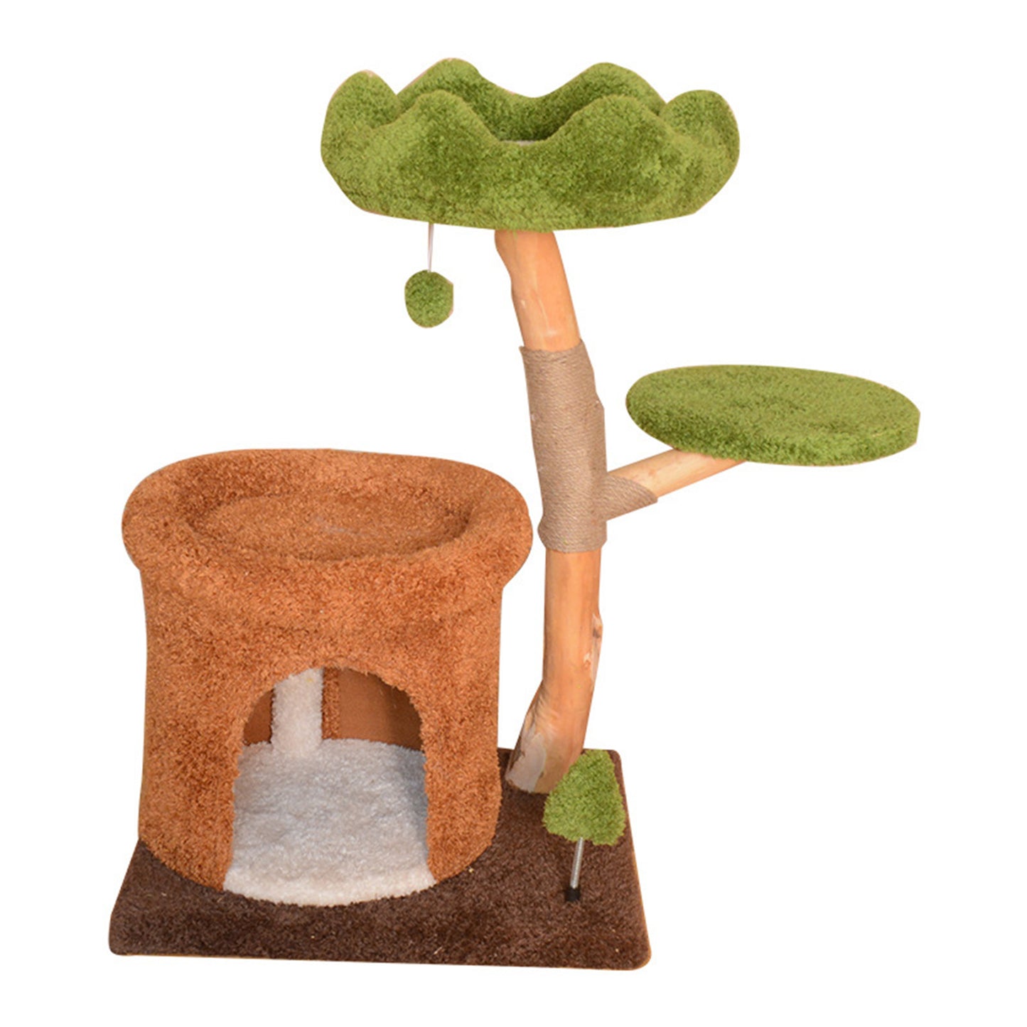 Natural Fruitwood Hollow Cat Tree